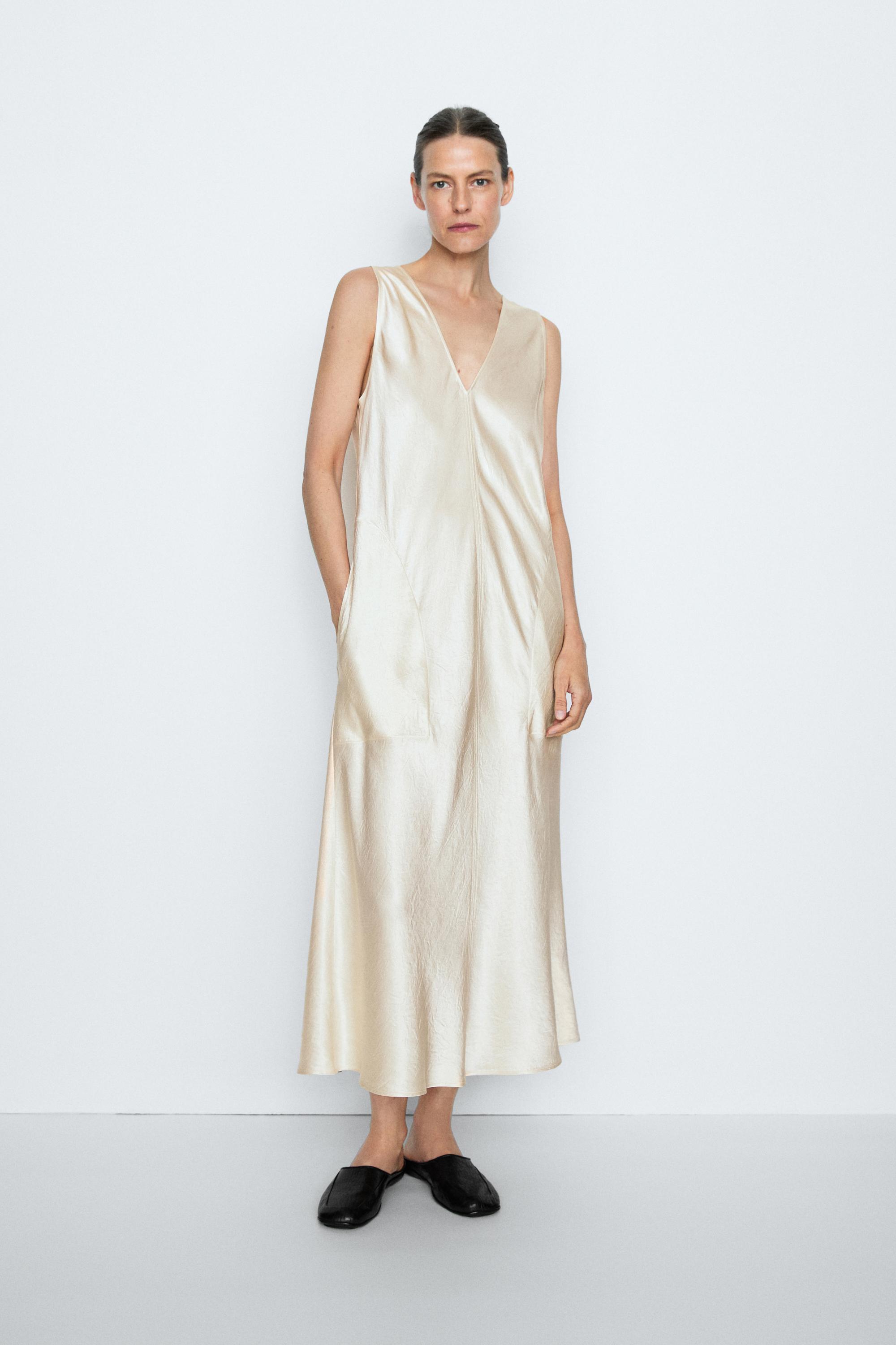 Satin flowing midi dress - STUDIO